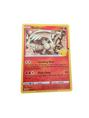 Reshiram Pikachu 25th Anniversary McDonalds Promo Pokemon Card Holo 002/025 NM